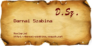 Darnai Szabina névjegykártya